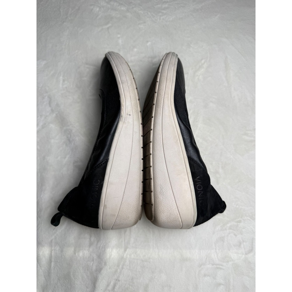 Vionic Jacey Black Leather Suede Wedge Slip On Shoes Womens 6.5 Orthotic Support - Picture 5 of 6